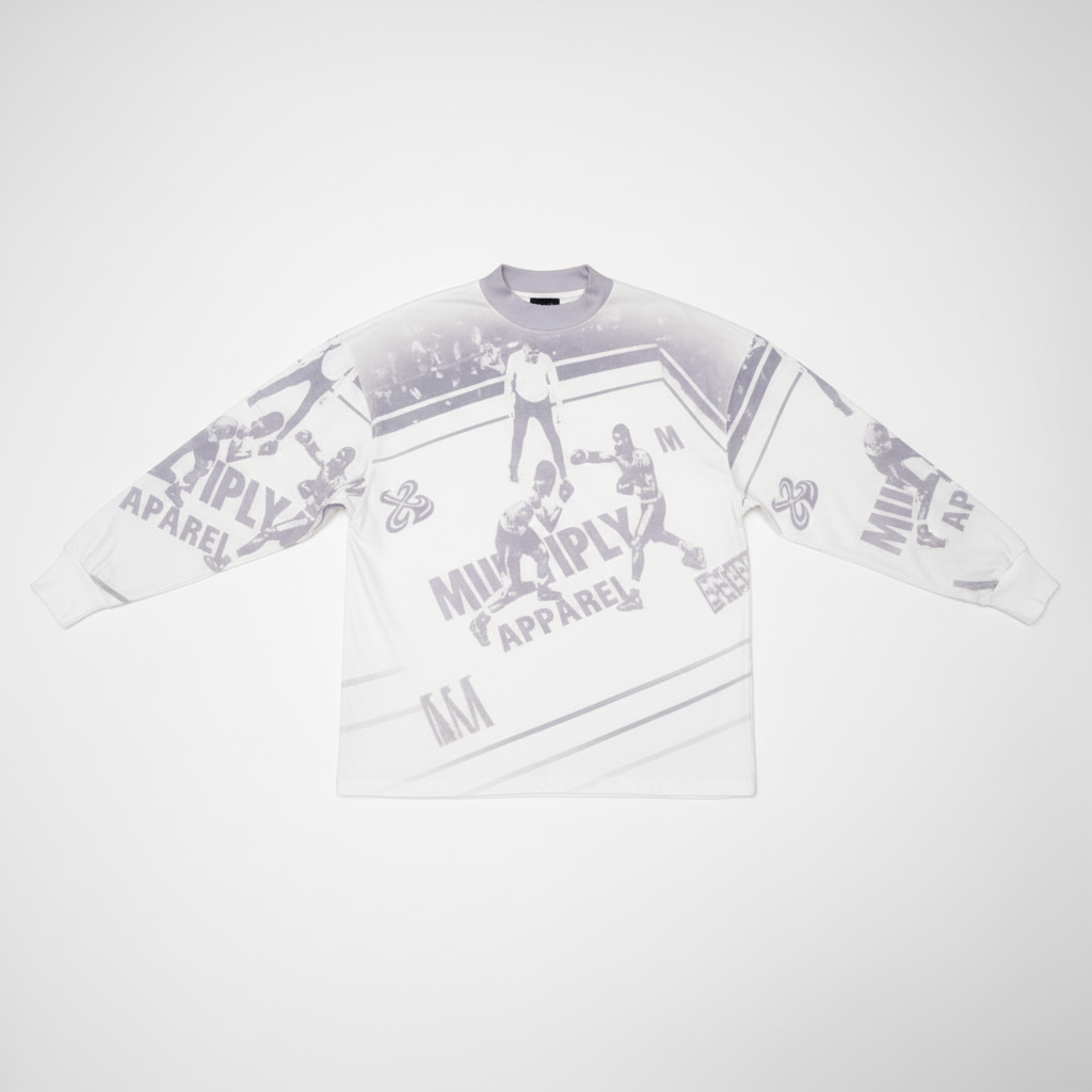 Oversize Longsleeve BOXING RING Vasporous Grey