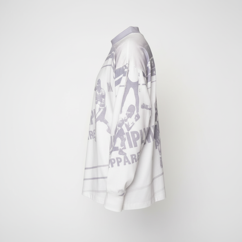 Oversize Longsleeve BOXING RING Vasporous Grey